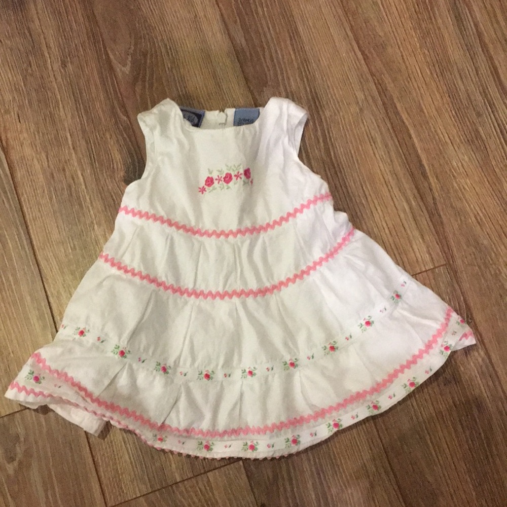 White and pink floral dress